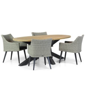 Garden Collections Milton/Brookline 200 cm ovaal dining tuinset 5-delig