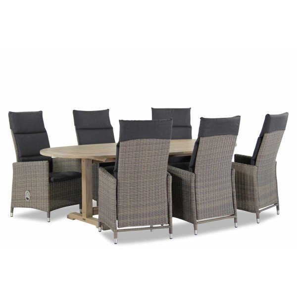 Garden Collections Madera/Brighton ovaal 240 cm dining tuinset 7-delig