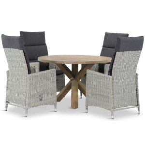 Garden Collections Madera/Sand City 120 cm rond dining tuinset 5-delig