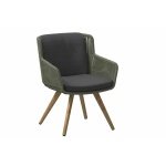 Flores dining chair Teak legs Green with 2 cushions