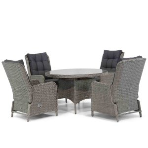 Garden Collections Kingston/Aberdeen 120 cm rond dining tuinset 5-delig