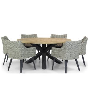 Garden Collections Milton/Rockville 160 cm rond dining tuinset 7-delig