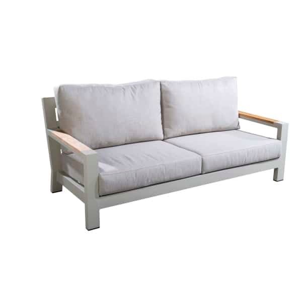 Bango sofa 3 seater aluminium salix/teak/flax beige AW - Yoi