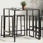 Bartafel 100x100x110 cm gepoedercoat staal zwart