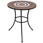 Bistrotafel 60 cm mozaek terracottakleur en wit
