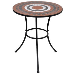 Bistrotafel 60 cm mozaek terracottakleur en wit