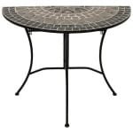 Bistrotafel halfrond - Aluminium steen - Zwart 90 cm