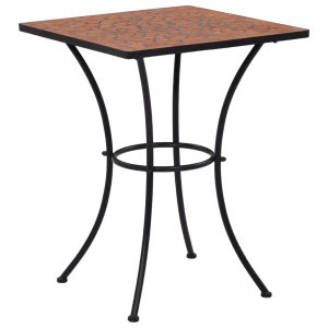Bistrotafel mozaek 60 cm keramiek terracottakleurig