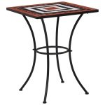 Bistrotafel mozaek 60 cm keramiek terracottakleurig en wit