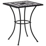 Bistrotafel mozaek 60 cm keramiek zwart en wit