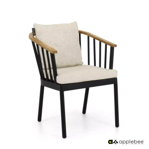 Dining Tuinstoel Condor Zwart Teak Hout Stoel Buiten Applebee