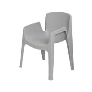 Diningstoel Stapelbaar NewYork Kunststof Grijs Zithoogte 45cm