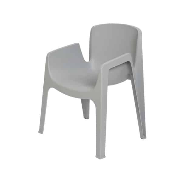 Diningstoel Stapelbaar NewYork Kunststof Grijs Zithoogte 45cm