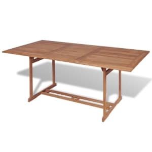 Eettafel voor buiten rechthoekig 180x90x75 cm teakhout