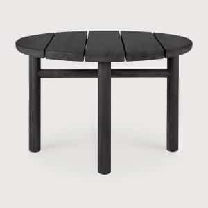 Ethnicraft Ronde Outdoor Salontafel Quatro Teakhout, 68cm - Zwart