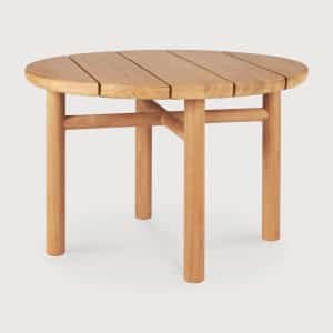 Ethnicraft Ronde OutdoorSalontafel Quatro Teakhout, 68cm - Naturel