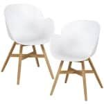Exotan Tulip Tuin Fauteuil - Teak|Propyleen - Wit - Set van 2