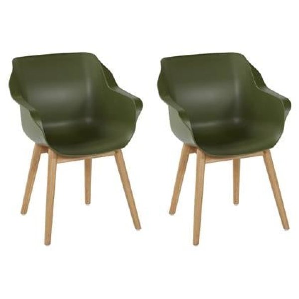 Hartman Sophie Teak Tuinstoel - Set Van 2 - Moss Green