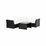 Hioshop Haiti loungeset 2 delen wit,zwart.