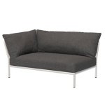 Houe Level2 linker hoek 2-zits loungebank frame wit stof Dark Gre