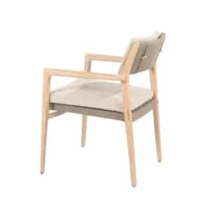 Julia stapelbare dining stoel brushed teak incl. 2 kussens 4SO - 4so