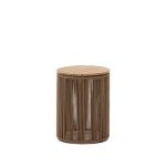 Kave Home - Bijzettafel Dandara van staal, beige touw en massief