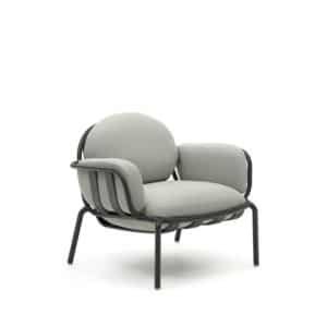 Kave Home - Joncols outdoor fauteuil in aluminium met grijs gelakte