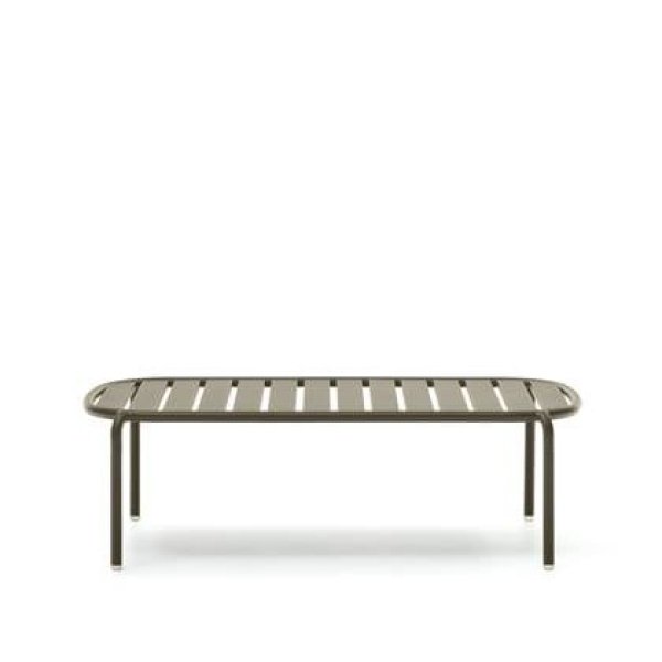 Kave Home - Joncols outdoor salontafel in aluminium met groen gelakte