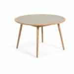 Kave Home Kave Home Eetkamerstoel Nina, Nina tafel rond, massief eucalyptushout en polycement Ø 120 cm fsc 100%