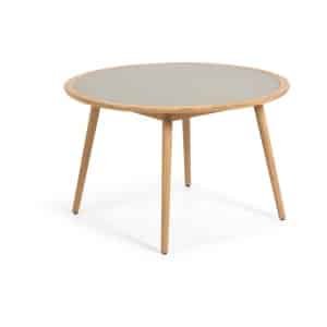 Kave Home Kave Home Eetkamerstoel Nina, Nina tafel rond, massief eucalyptushout en polycement Ø 120 cm fsc 100%