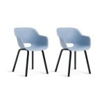 Keter Noa Tuinstoel - 2 stuks - 55x56,5x80cm - metalen frame - Blauw