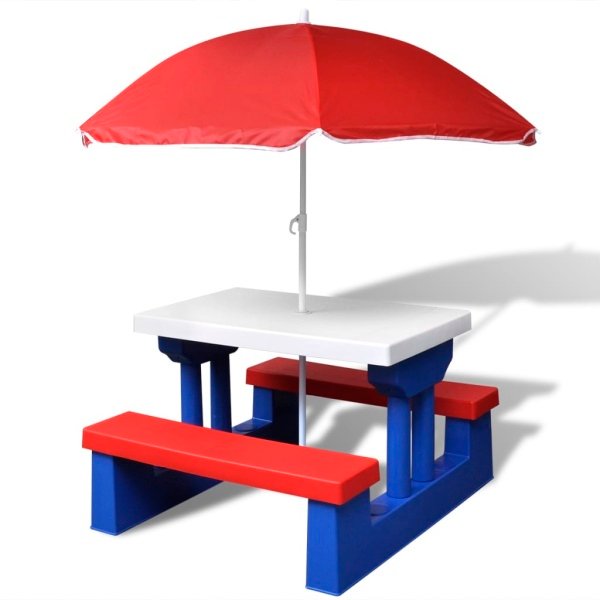Kinderpicknicktafel met parasol