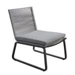 Kome lounge chair alu black/rope dark grey/kurai - Yoi