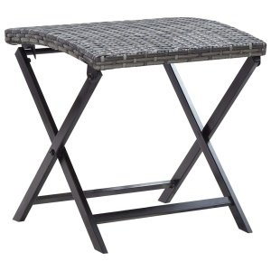Kruk inklapbaar poly rattan grijs