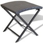 Kruk inklapbaar poly rattan zwart