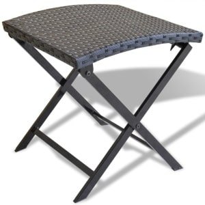 Kruk inklapbaar poly rattan zwart