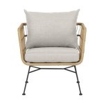 Lisomme Dax rotan tuinstoel naturel met kussens beige