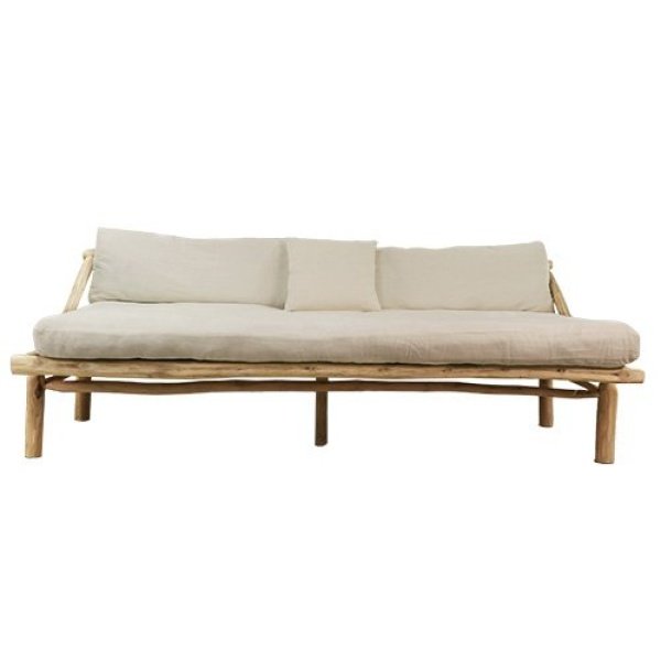 Lounge sofa teak 200 cm - Van der leeden