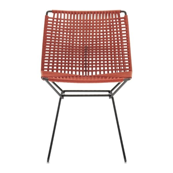 MDF Italia Neil Twist Stoel - Glossy Orange / Mat Zwart Nikkel