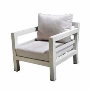Midori lounge chair aluminium salix/flax beige AW - Yoi