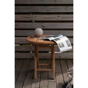 Nohr Ronde Outdoor Bijzettafel Amberia Teakhout, 50cm - Naturel