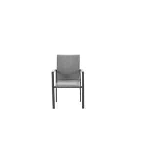 Ottawa dining stoel carbon black/ grijs/ teak look - Garden impressions