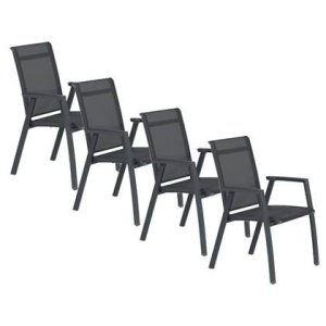 Santana dining tuinstoel donker grijs - 4 stuks