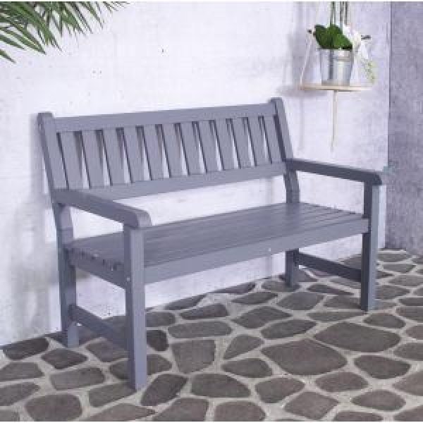 SenS-Line 2-zits Houten tuinbank Bordeaux 125 cm - grijs SenS-Line 2-zits Houten tuinbank Bordeaux 125 cm - grijs