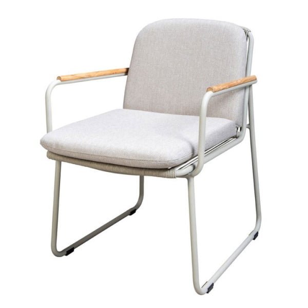Serra dining chair aluminium salix rope salix/flax beige AW - Yoi
