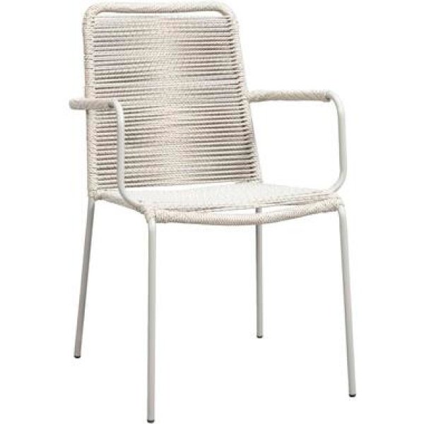 Stapelstoel Isola - metaal/rope zand - 85x53x64 cm - Leen Bakker