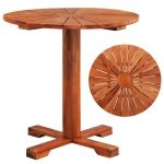 Tafel op voet rond 70x70 cm massief acaciahout