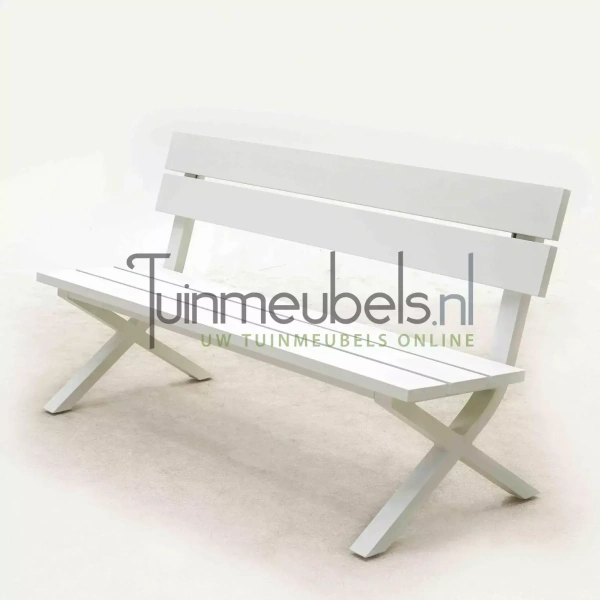 Tuinbank Crossway alu L160cm grijs/wit mat Tuinbank Crossway alu L160cm grijs/wit mat