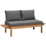Tuinbank Orleàns Brest - naturel/grijs - 61x157x61 cm - Leen Bakker