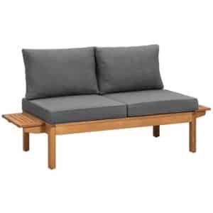Tuinbank Orleàns Brest - naturel/grijs - 61x157x61 cm - Leen Bakker